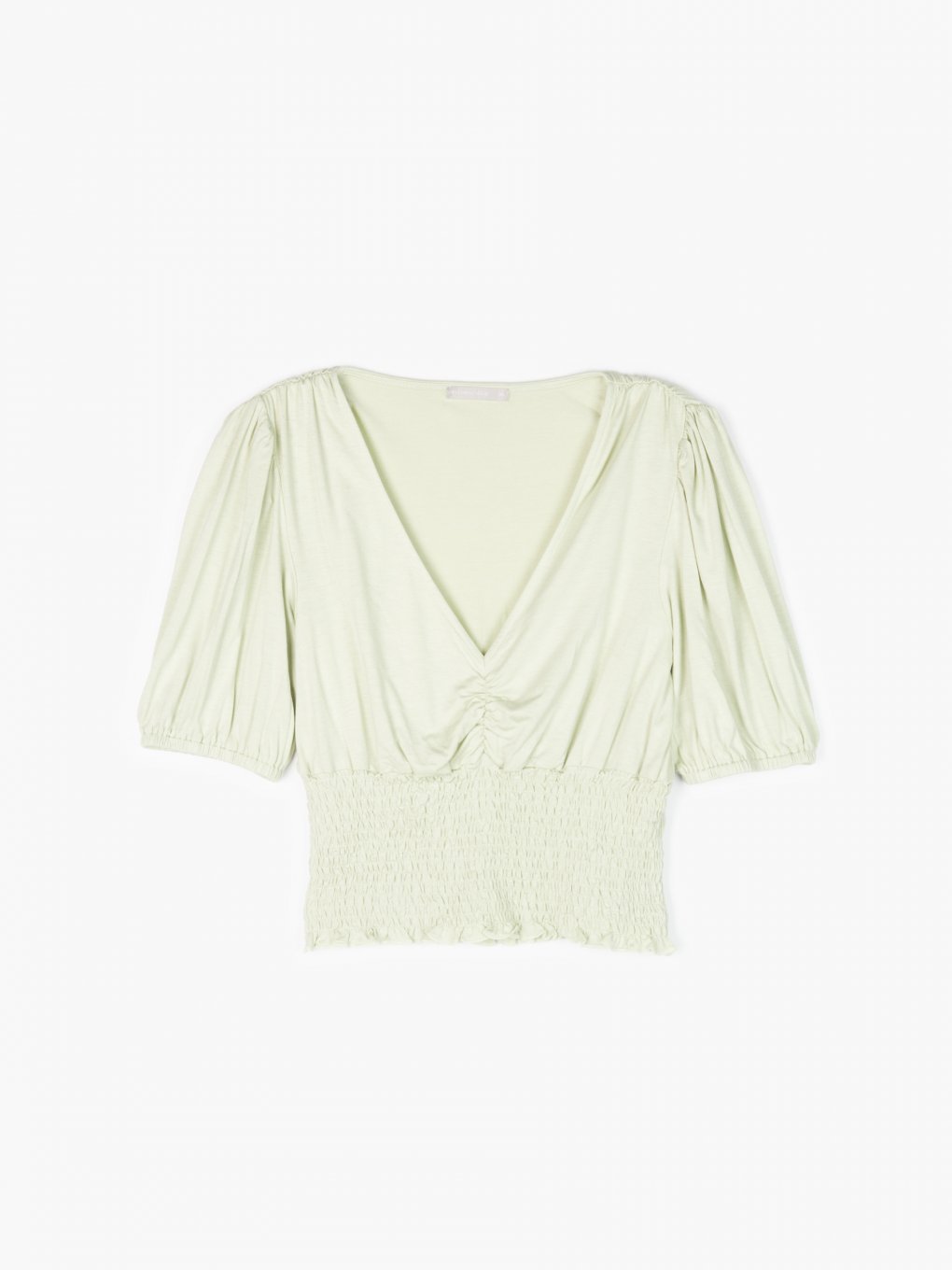 Viscose crop top with ruffle