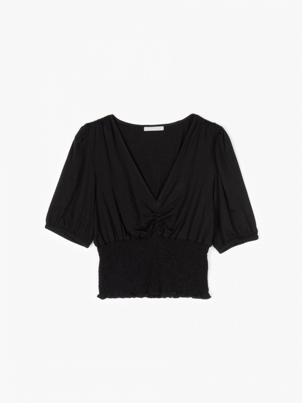 Viscose crop top with ruffle