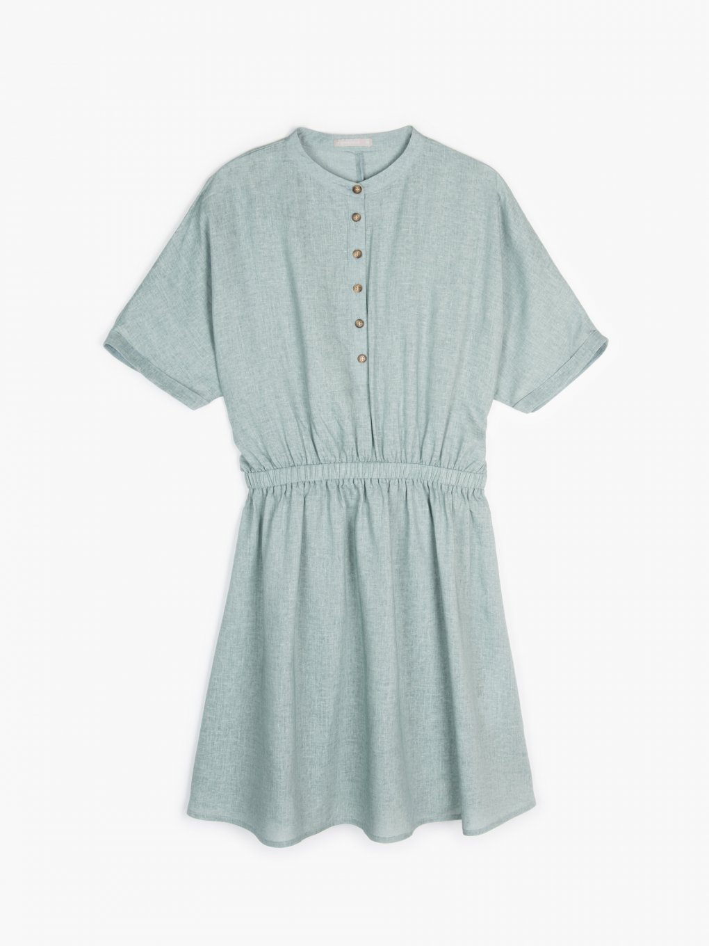Linen blend shirt dress