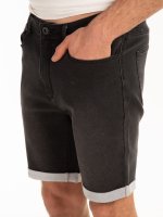 Knitted denim shorts