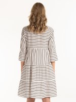 Ruffled striped viscose dress