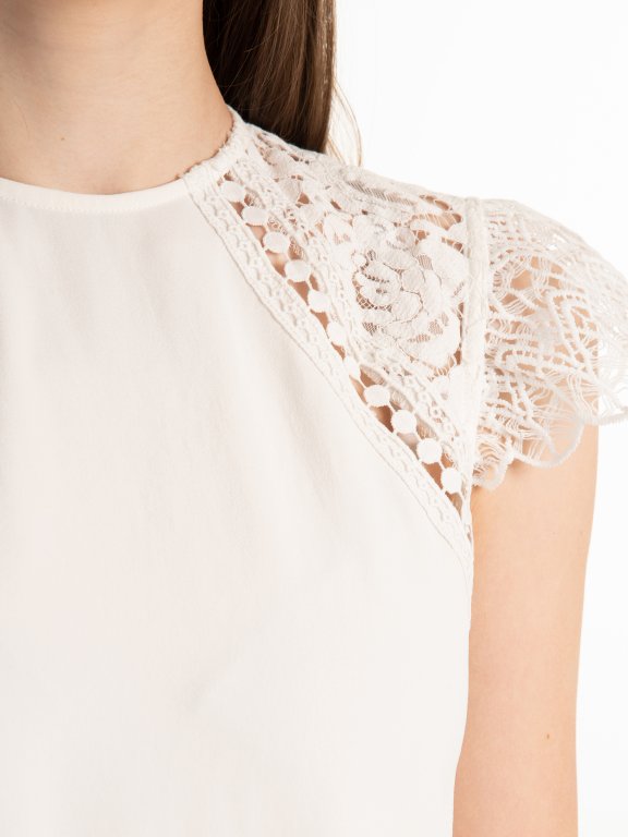 Plain dress with lace detail