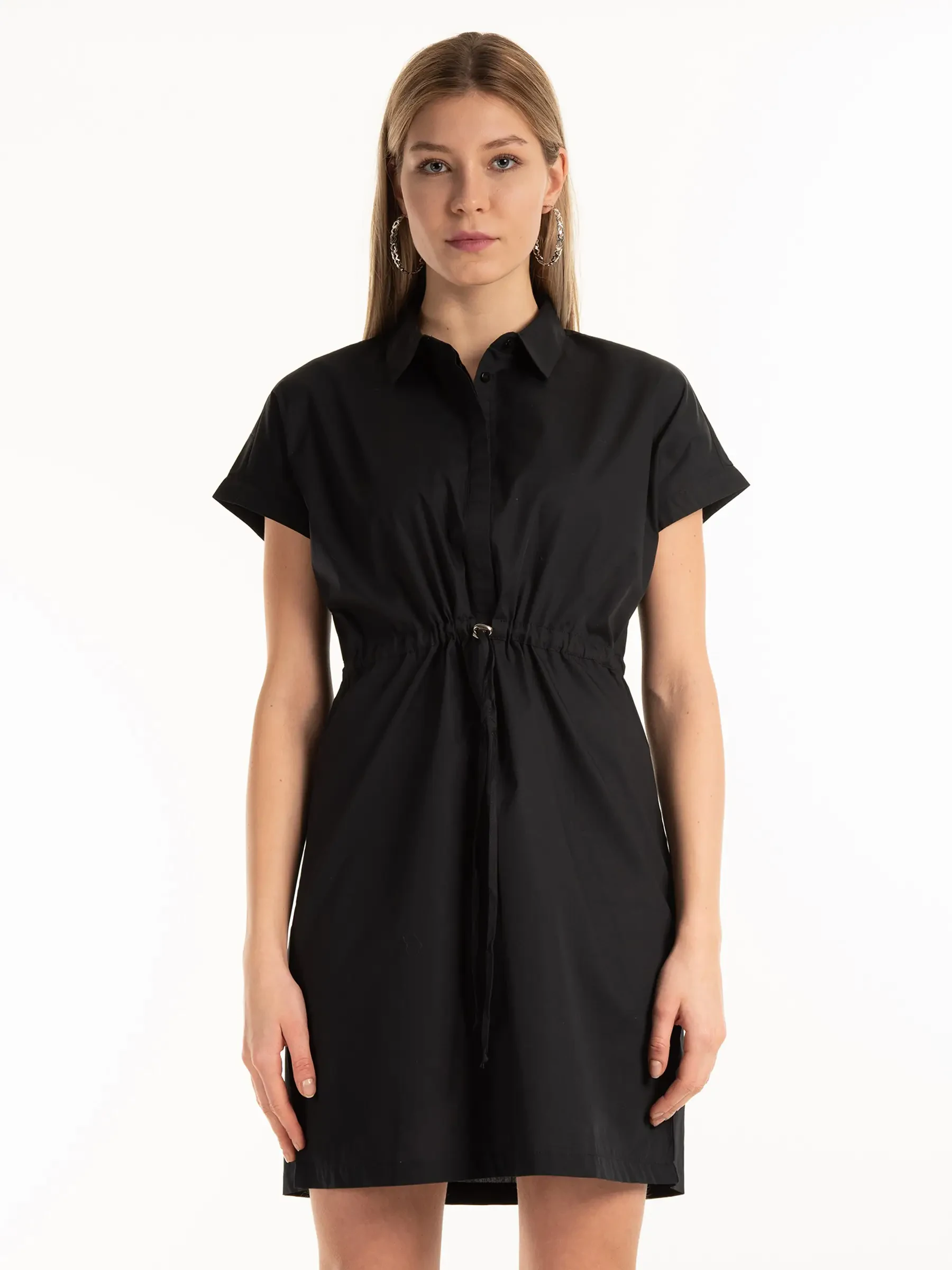 cotton safari dress Stretch Cotton Safari Dress Navy / 18 / S269506