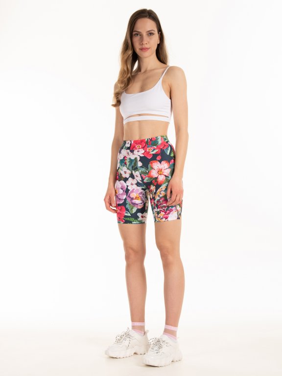Floral print cycling shorts