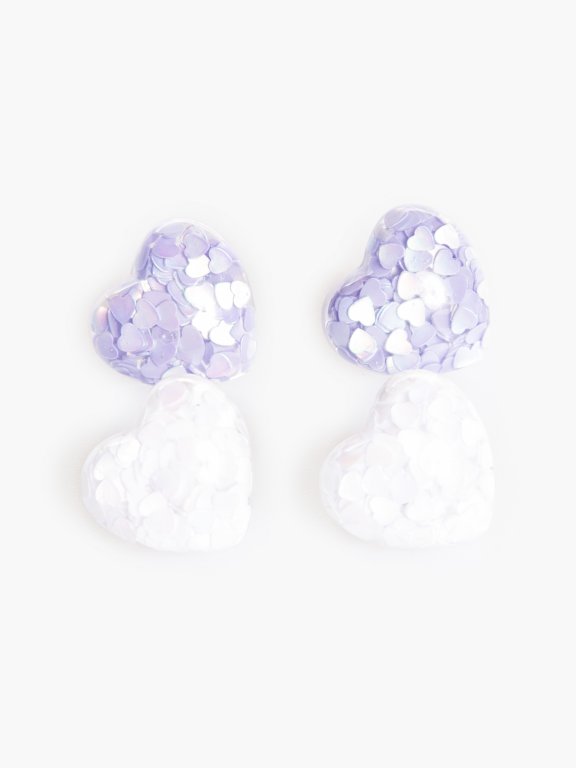 2-pack heart shaped earrings