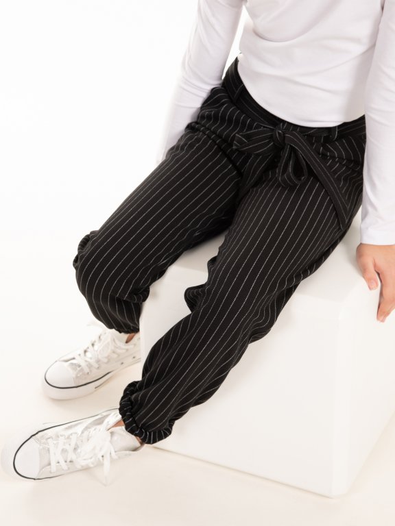Striped jogger fit trousers