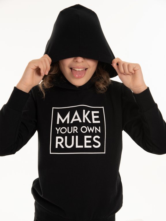 Slogan print hoodie