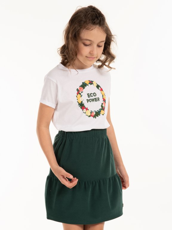 T-shirt z bawełny organicznej w kwiatowy print