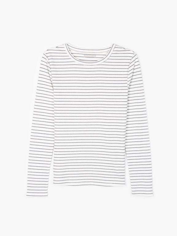 Striped long sleeved top