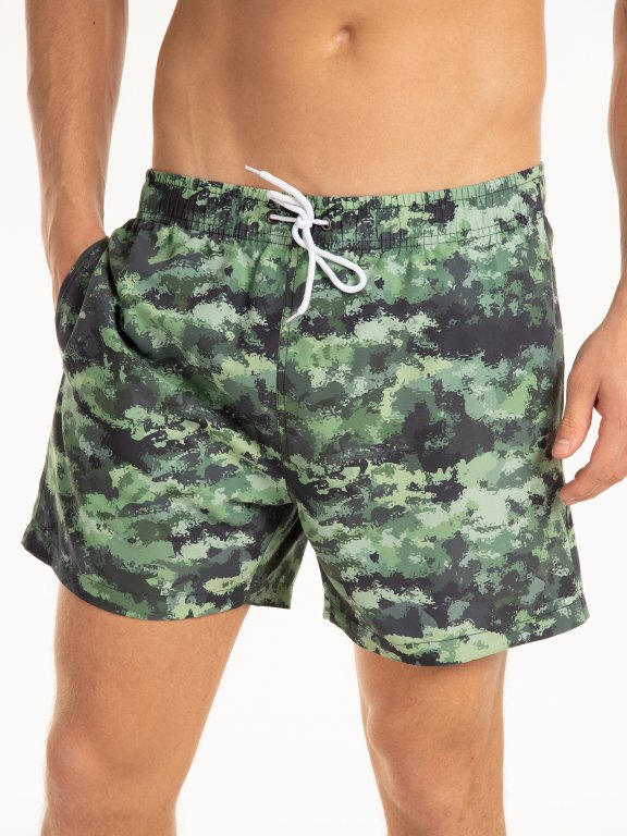 Camo print swim shorts