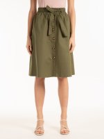 Cotton button-down skirt