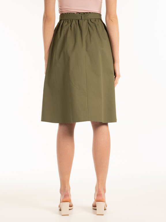 Cotton button-down skirt