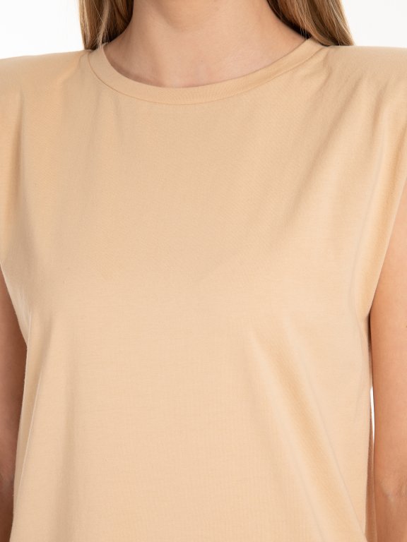 T-shirt dress with shoulder pads