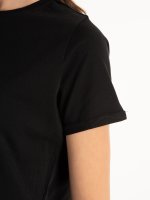 T-shirt basic z bawełny z okrągłym dołem