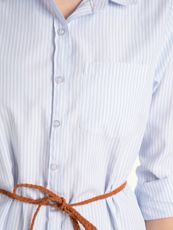 Striped blouse with belt