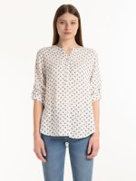 Roll-up sleeve blouse
