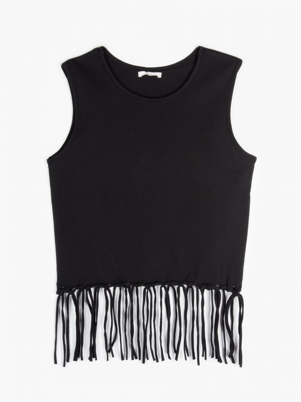 Cotton tank with fringes