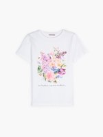 Bawełniana koszulka z kwiatowym nadrukiem