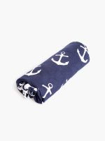 Round beach towel with anchor print
