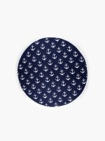 Round beach towel with anchor print