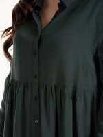 Button down tunic with ruffle