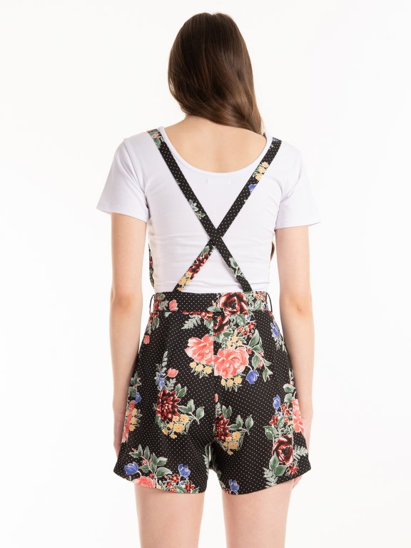 Short jumpsuit with floral print