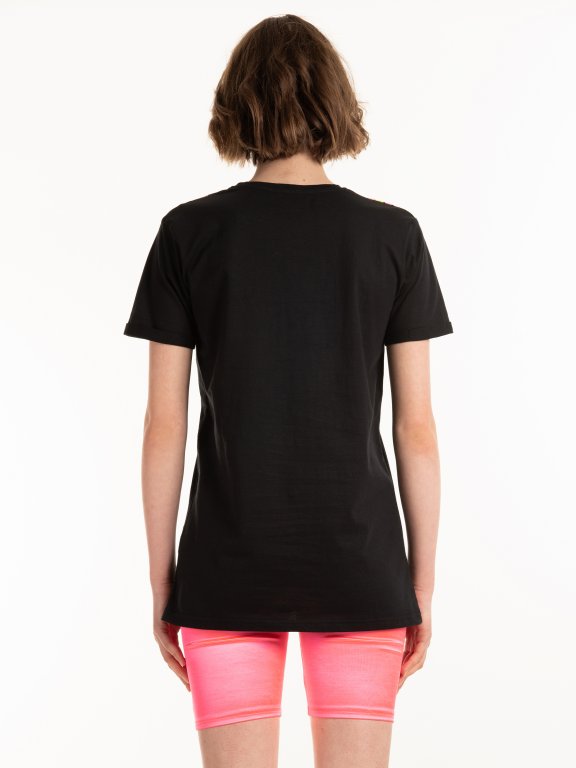 Longline t-shirt with print