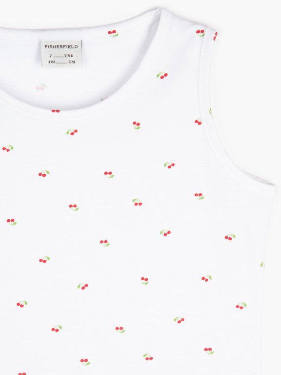 Cherry print cotton dress