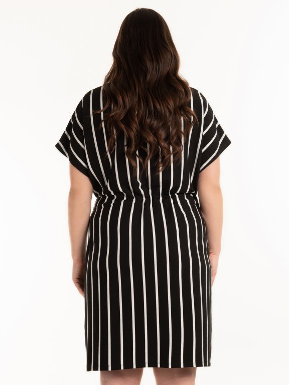 Striped viscose tunic dress