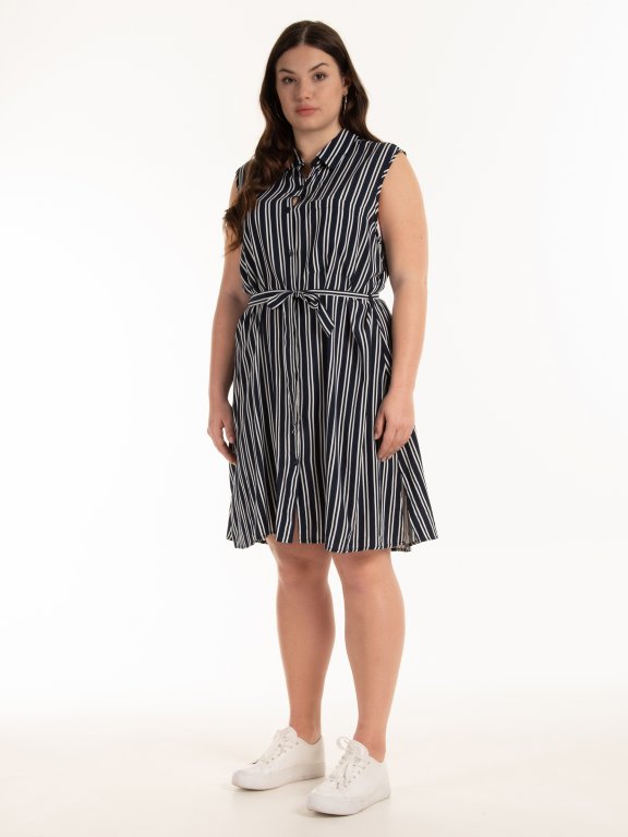 Striped belted dress