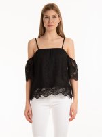Strappy embroidered top