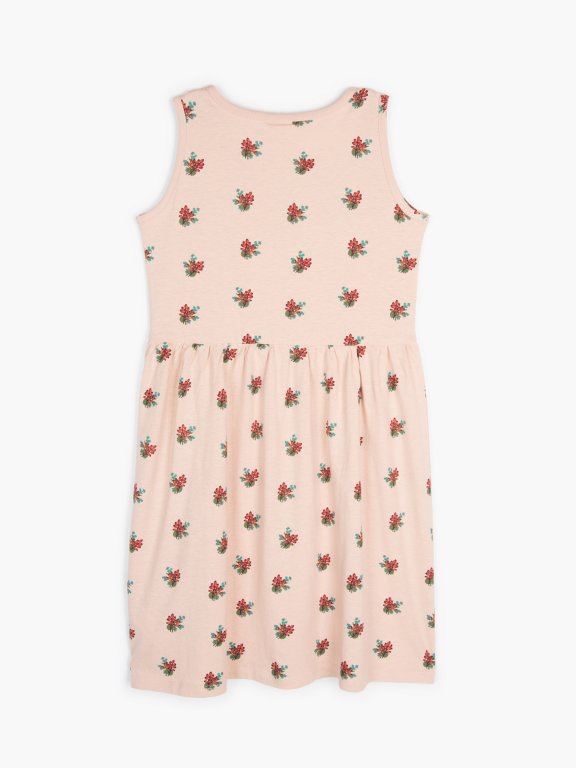 Flower print cotton dress