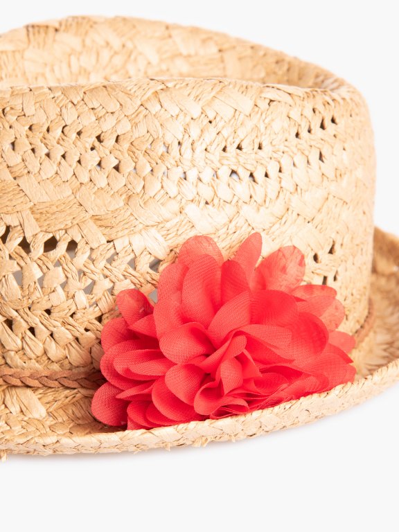 Fedora hat with flower
