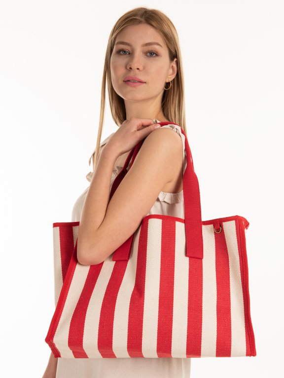 Striped canvas bag