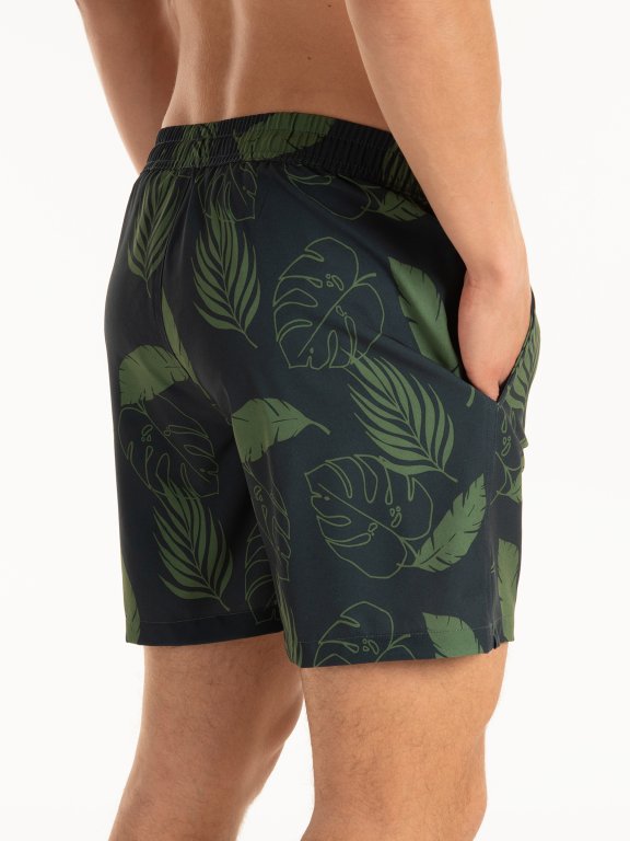 Stretch printed swim shorts