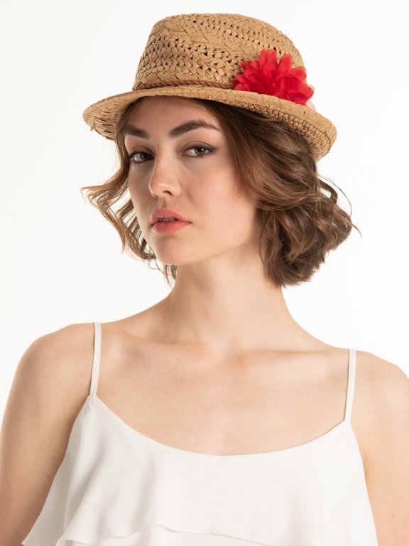 Fedora hat with flower