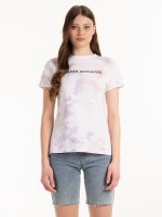 Tie dye t-shirt with slogan print