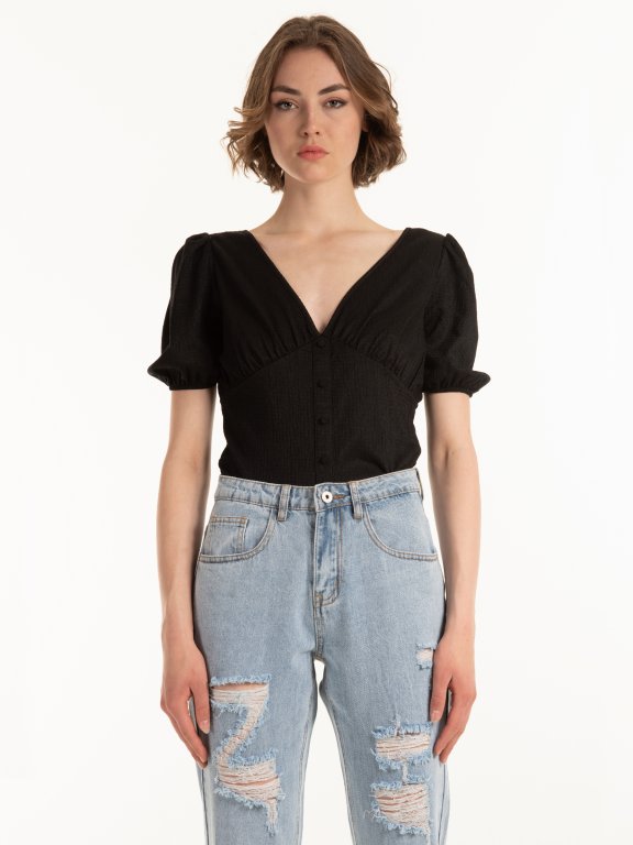 Textured top with buttons