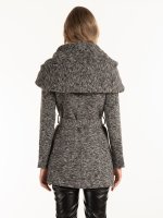 Marled hooded coat with belt