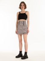 Jacquard skirt with fringes