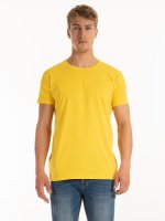 T-shirt basic z bawełny slim fit
