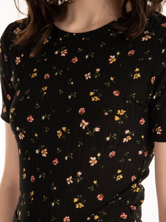 Ribbed floral top