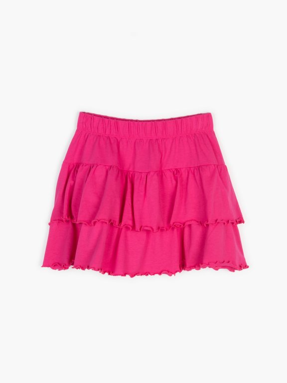 Jersey skirt with ruffles