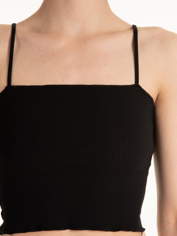 Strappy ribbed crop top