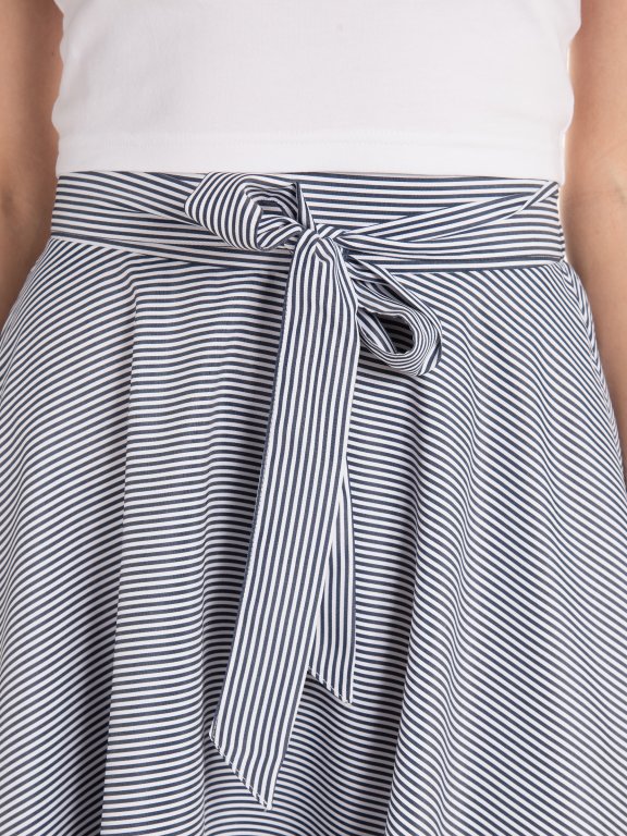 Striped a-line skirt