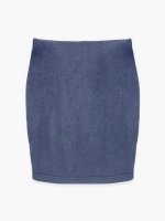 Terry mini skirt in mid blue snow wash