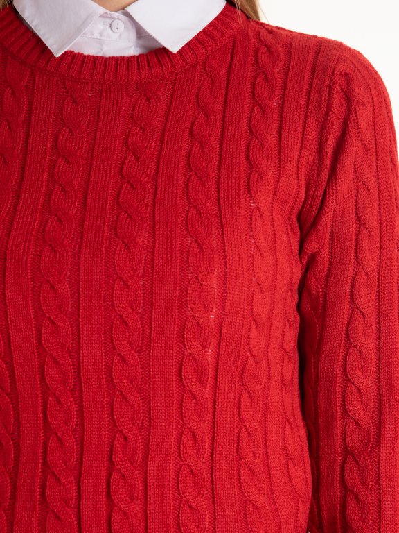 Sweter z przeplatanym wzorem