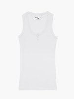 Basic rib-knit tank top with front buttons