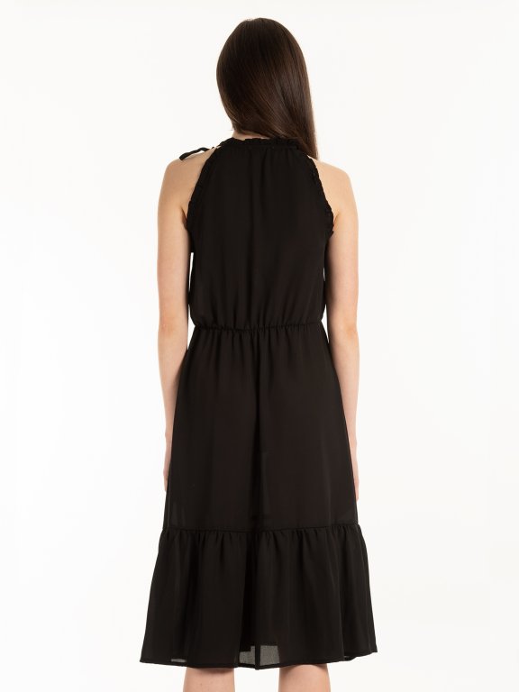 Czarna sukienka z szyfonu
