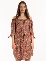 Off-the-shoulder floral dress